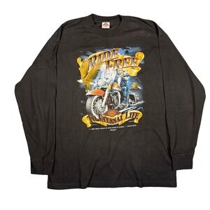 Harley Davidson Mens Long Sleeve T Shirt‎ Ride Free Eternal Life Jesus Eagle